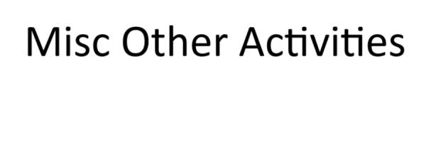 Misc Other Activities 600x231